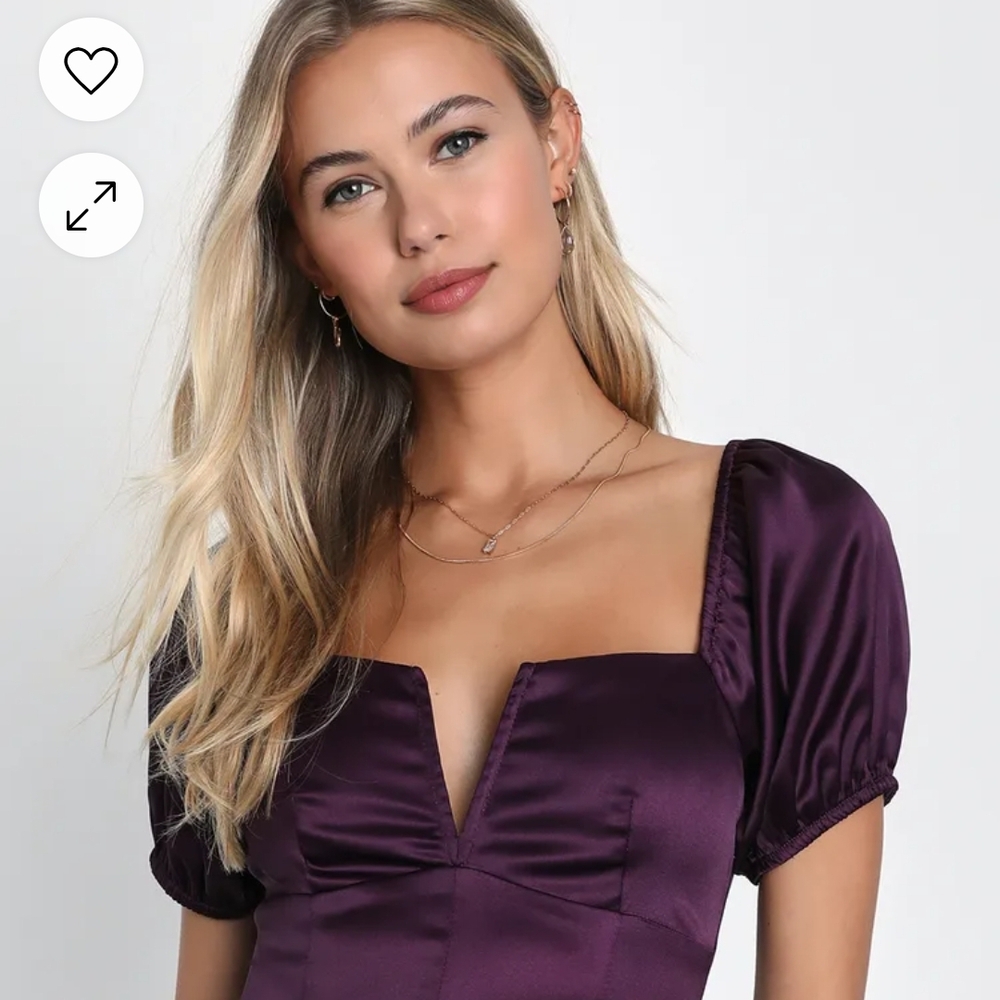 Elegant Purple Satin Dress